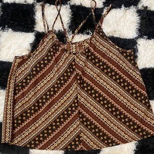 Bohemian Brown flowy Women's Top size 3XL